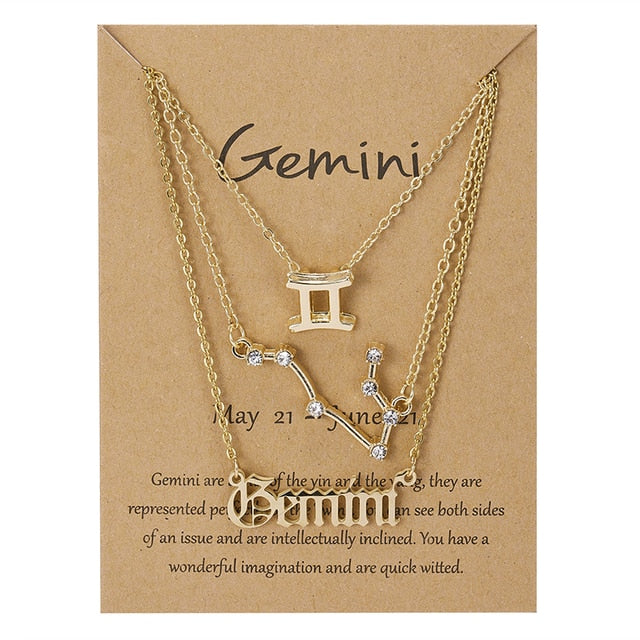 Zodiac Sign Triple Necklace