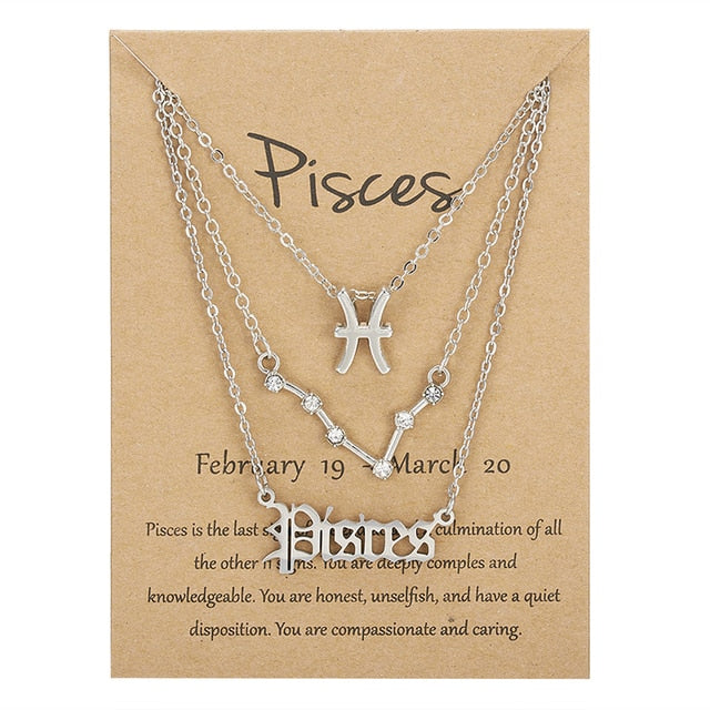 Zodiac Sign Triple Necklace