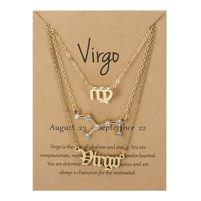 Zodiac Sign Triple Necklace