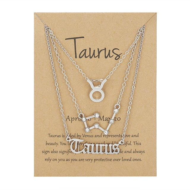 Zodiac Sign Triple Necklace