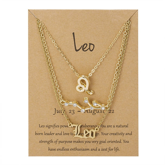 Zodiac Sign Triple Necklace