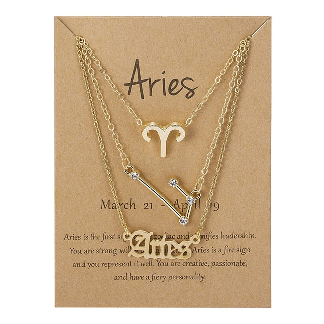 Zodiac Sign Triple Necklace