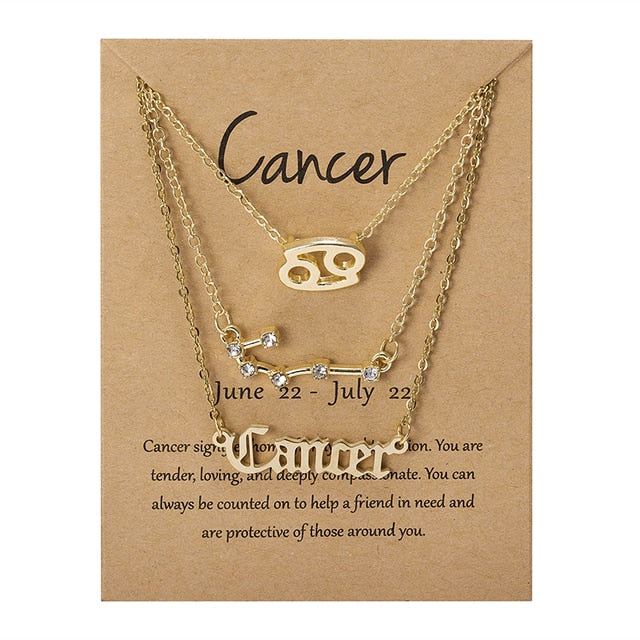 Zodiac Sign Triple Necklace