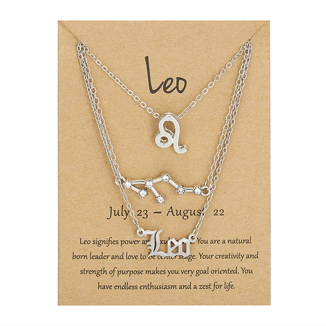 Zodiac Sign Triple Necklace