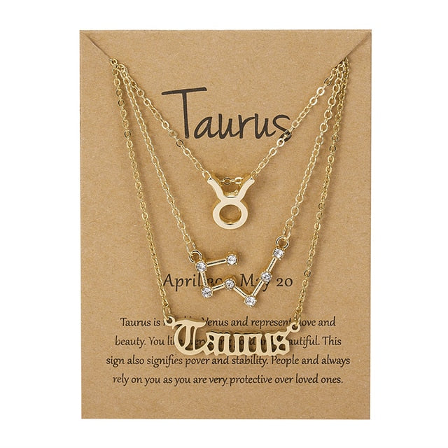 Zodiac Sign Triple Necklace