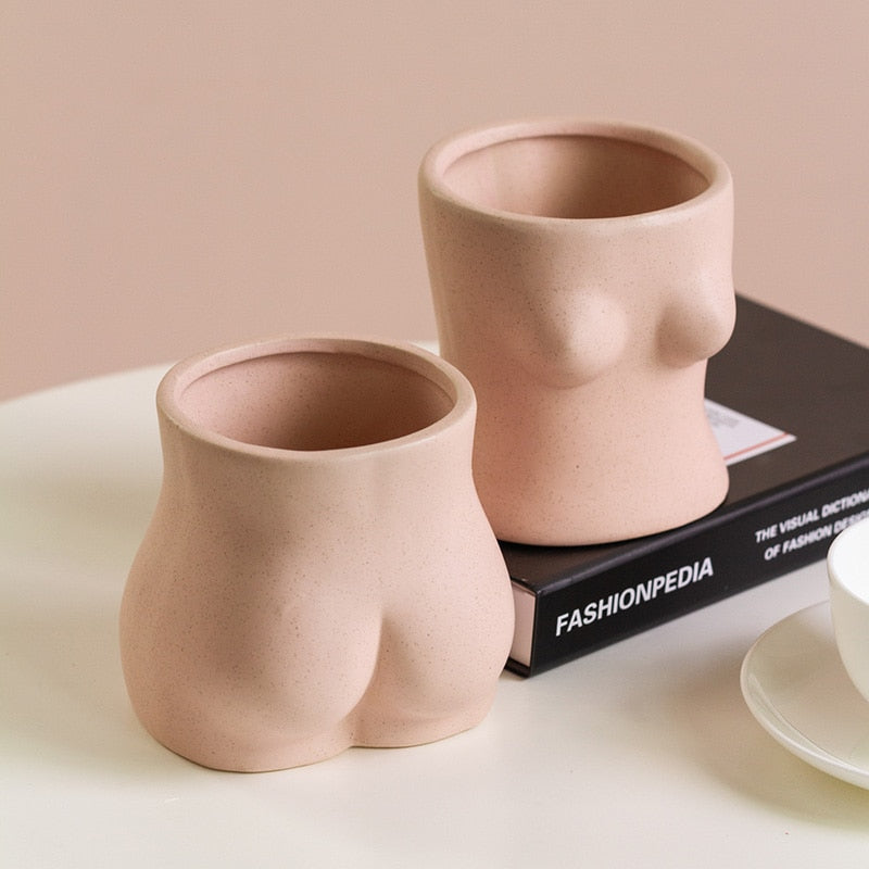 Creative Pink Body Art Ceramic Vase