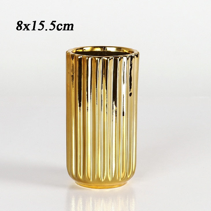 Flower Vases Ceramic Gold Plating Ceramic Vase