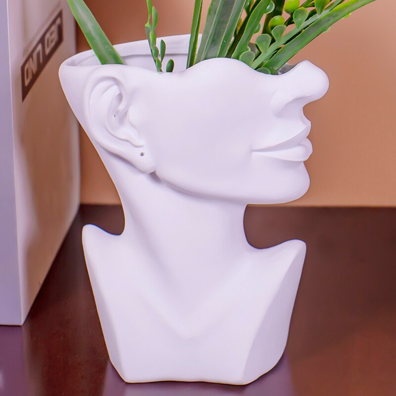 Nordic Ceramics Vase Human Head Abstract