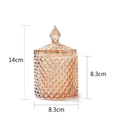 Amber Crystal Glass Storage Jar