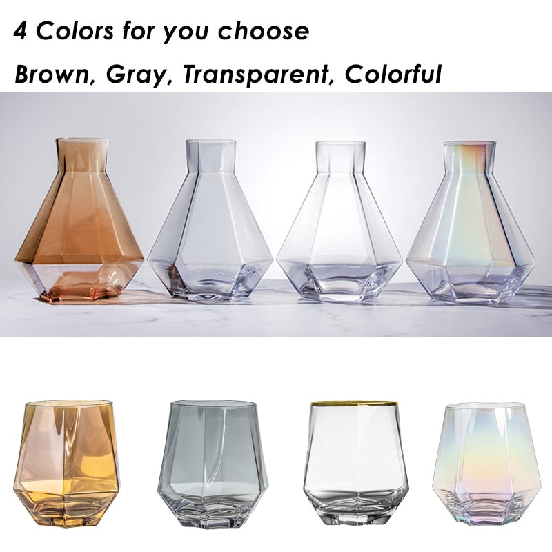 Transparent Hexagon Glass Set