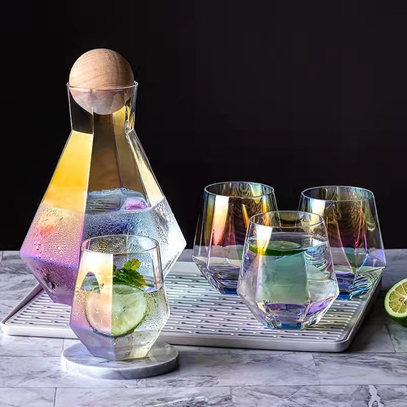 Transparent Hexagon Glass Set