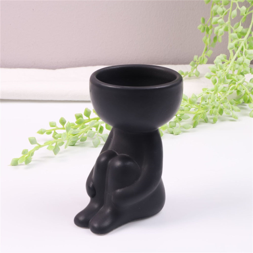 Creative Humanoid Ceramic Flower Pot Vase Plant Pot