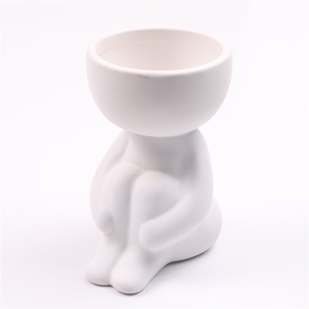 Creative Humanoid Ceramic Flower Pot Vase Plant Pot