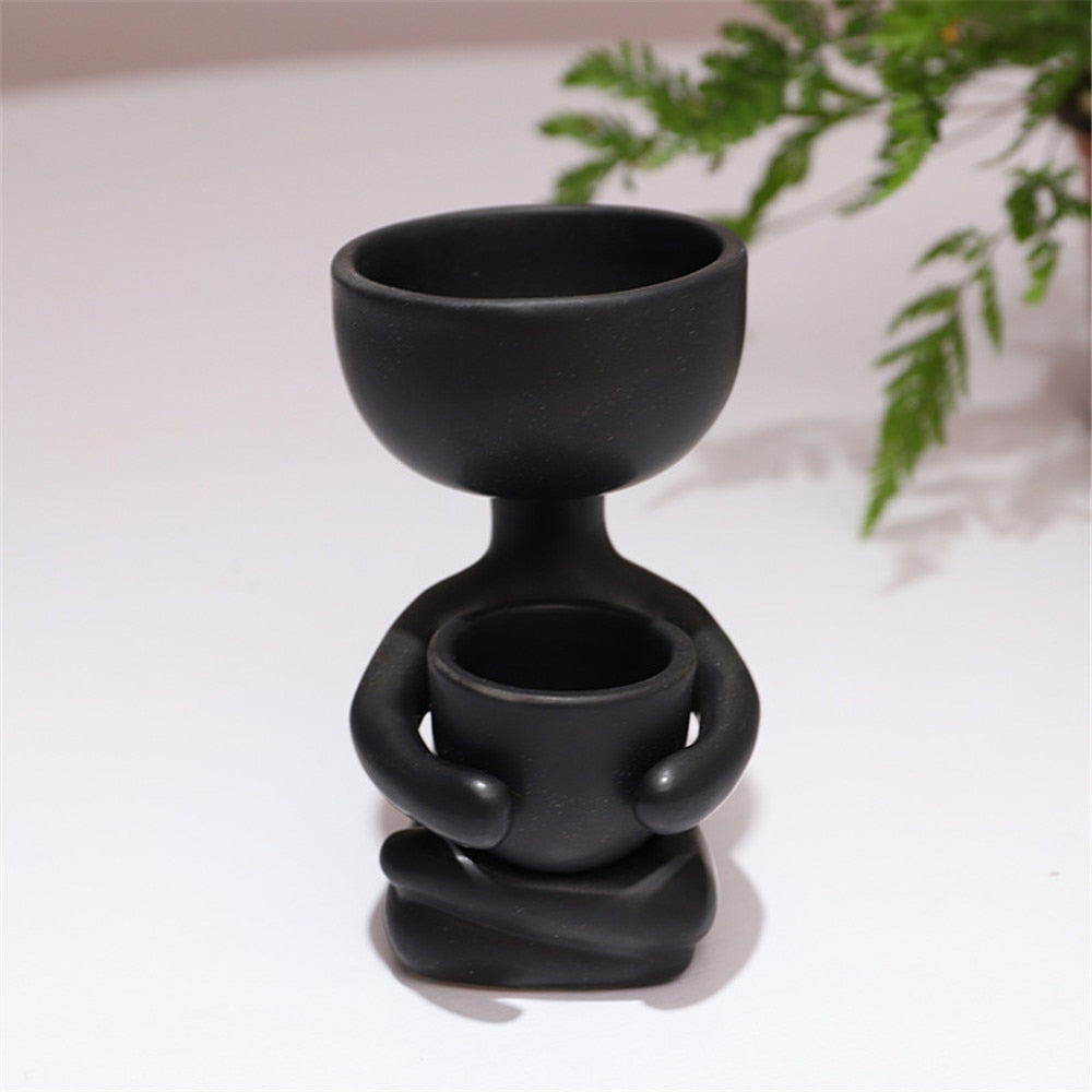 Creative Humanoid Ceramic Flower Pot Vase Plant Pot