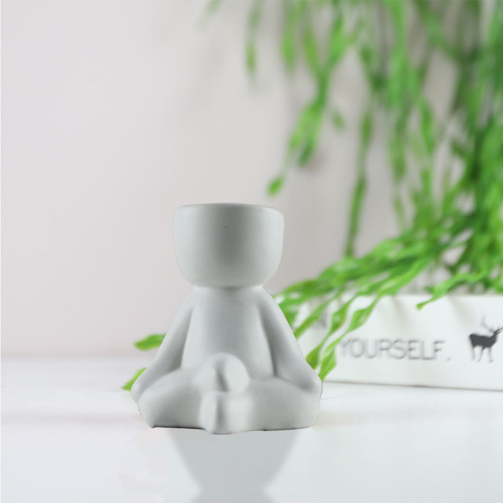 Creative Humanoid Ceramic Flower Pot Vase Plant Pot