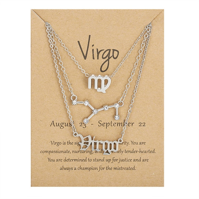 Zodiac Sign Triple Necklace