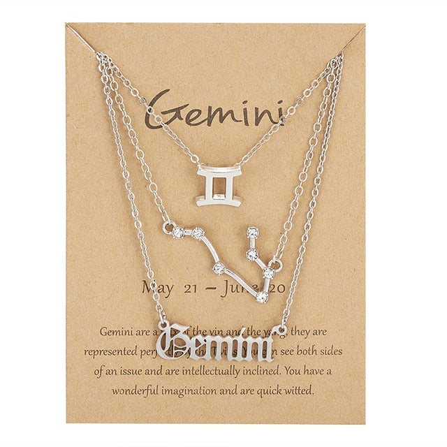 Zodiac Sign Triple Necklace