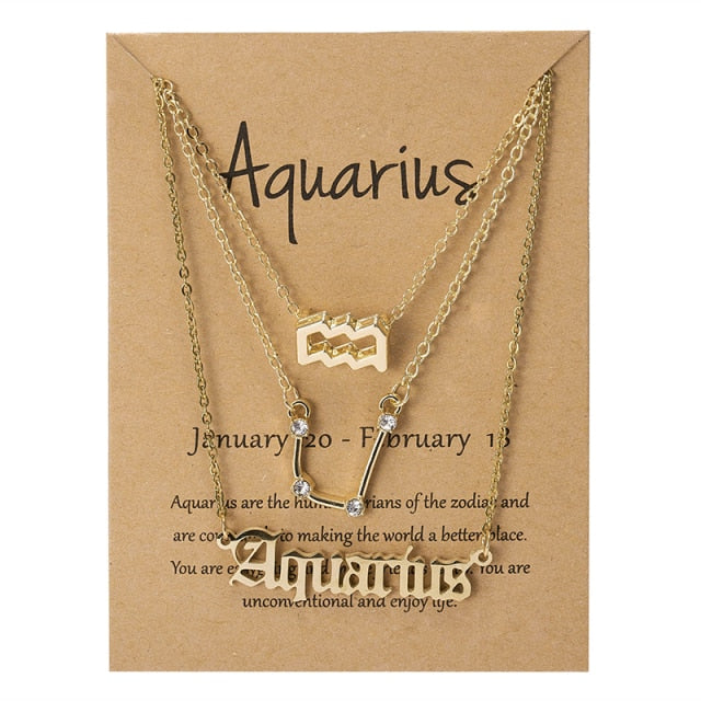 Zodiac Sign Triple Necklace