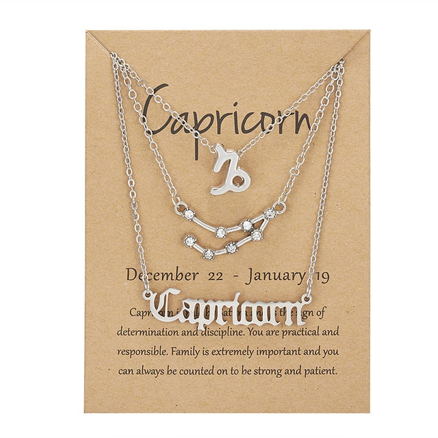 Zodiac Sign Triple Necklace