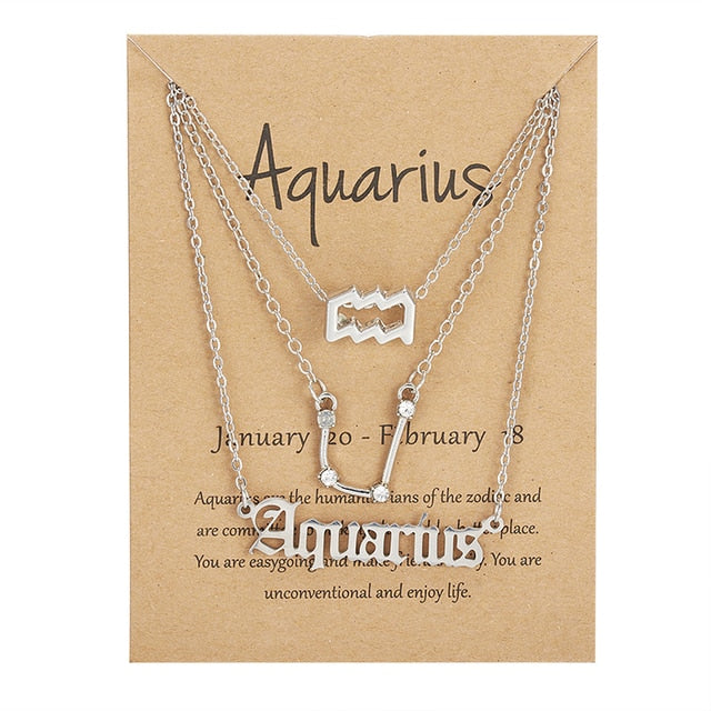 Zodiac Sign Triple Necklace