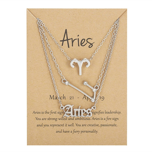 Zodiac Sign Triple Necklace