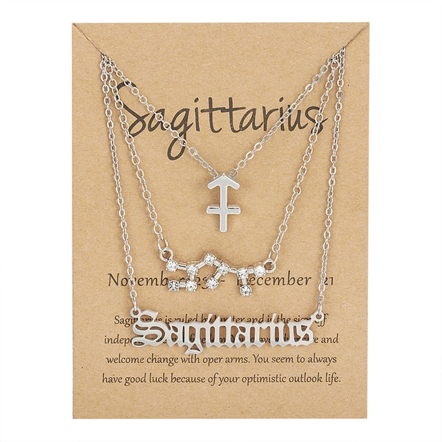 Zodiac Sign Triple Necklace