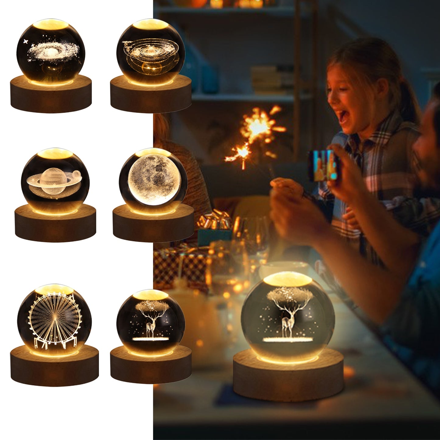 LED Crystal Ball Nightlights