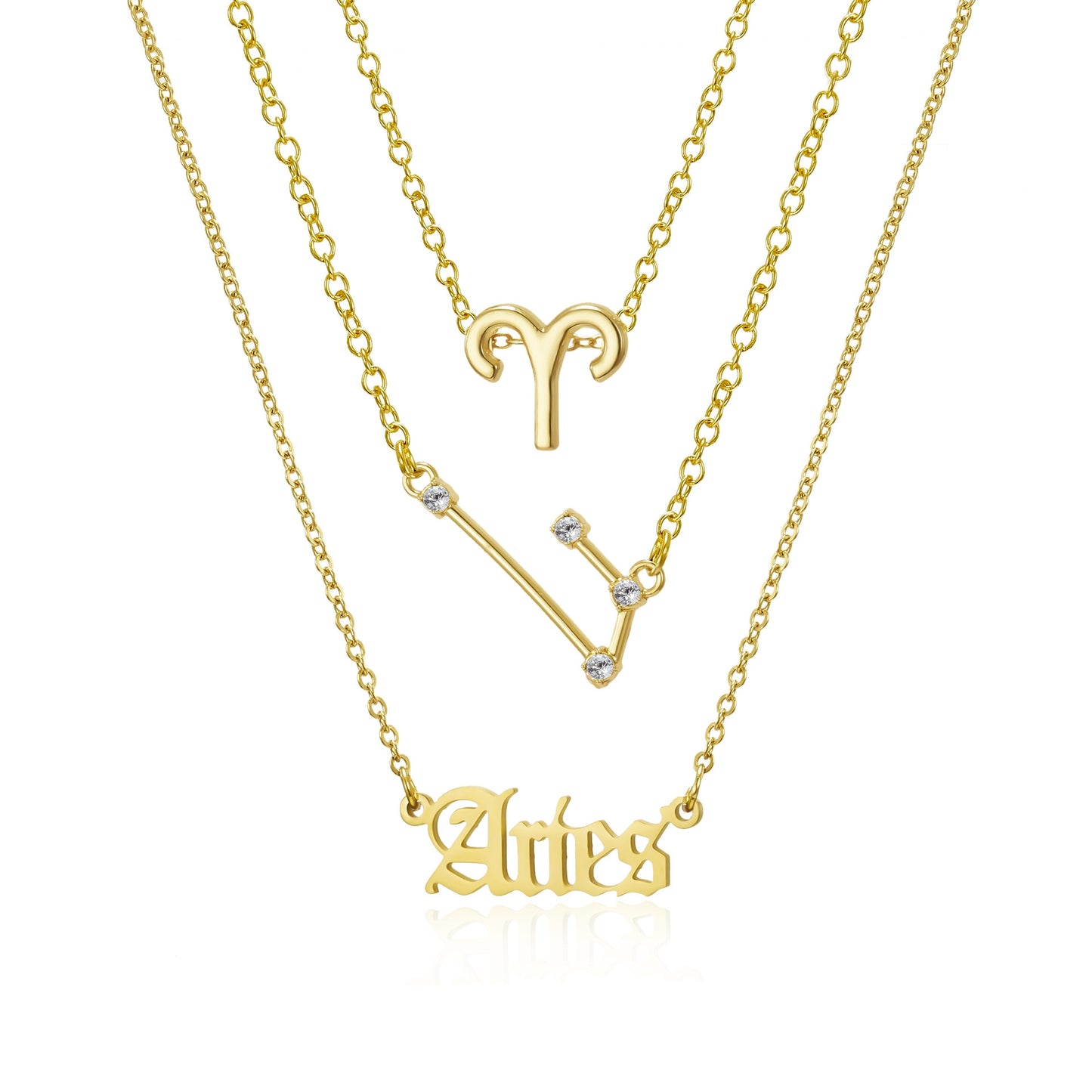 Zodiac Sign Triple Necklace